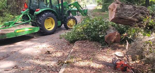 Movie: Dennis Ashley moves the tree out of the way after John S. Quarterman sawed it off, 10:49:02, 30.9960770, -83.2756700 (12M)