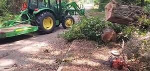 [Movie: Dennis Ashley moves the tree out of the way after John S. Quarterman sawed it off, 10:49:02, 30.9960770, -83.2756700 (12M)]