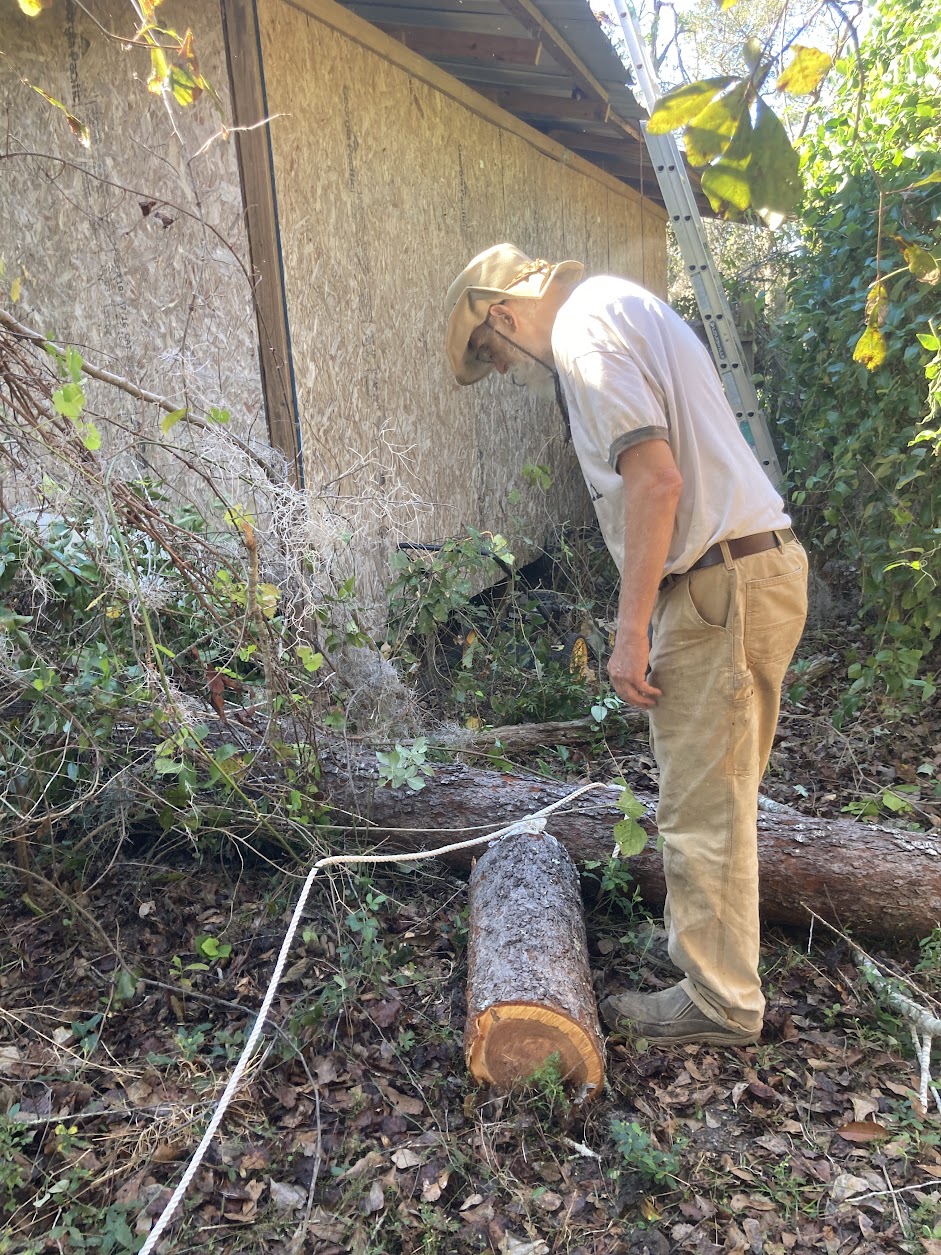 Used the rope to pull the big chunk away from the crib so it would fall --Gretchen Quarterman