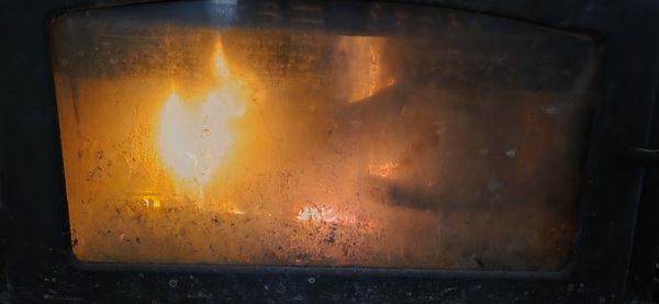[Fire in wood stove]
